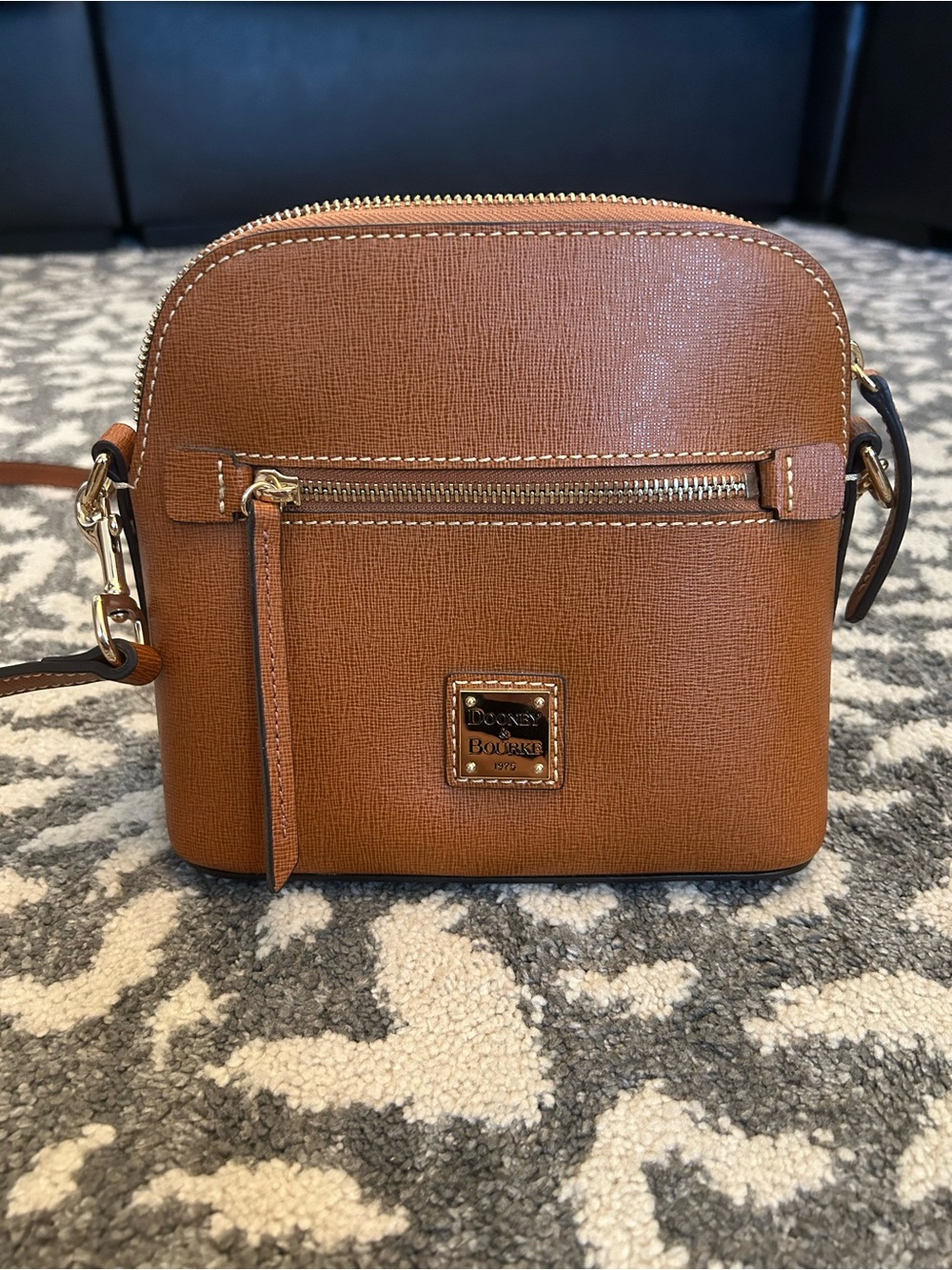 Dooney & Bourke Pebbled Leather Crossbody - Cognac Brown
